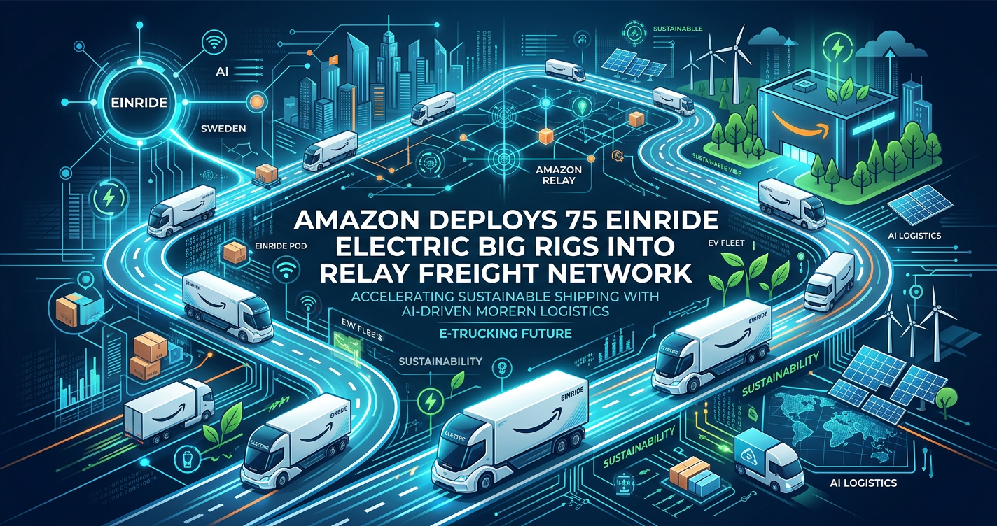 Amazon Deploys 75 Electric Big Rigs from Sweden's Einride in Largest U.S. Freight Push Yet